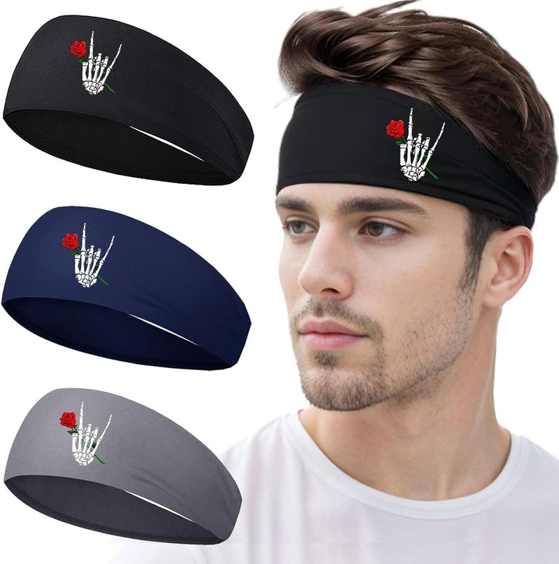 FACITE Headbands for Men Women 3pcs Sweat Bands Headbands Men Sweatbands Women - Image 1